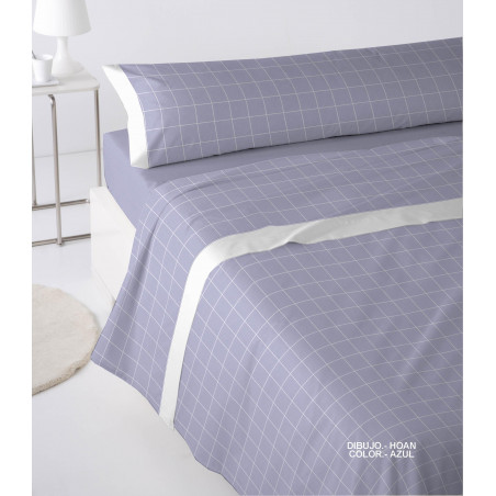 JUEGO DE CAMA FRANELA HOAN COLOR AZUL CAMA 120