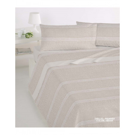 JUEGO SABANAS CORALINA PIZARRA CAMA 135 COLOR BEIGE