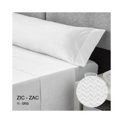 JUEGO SÁBANAS MICROLINA ZIC-ZAC COLOR GRIS CAMA 150